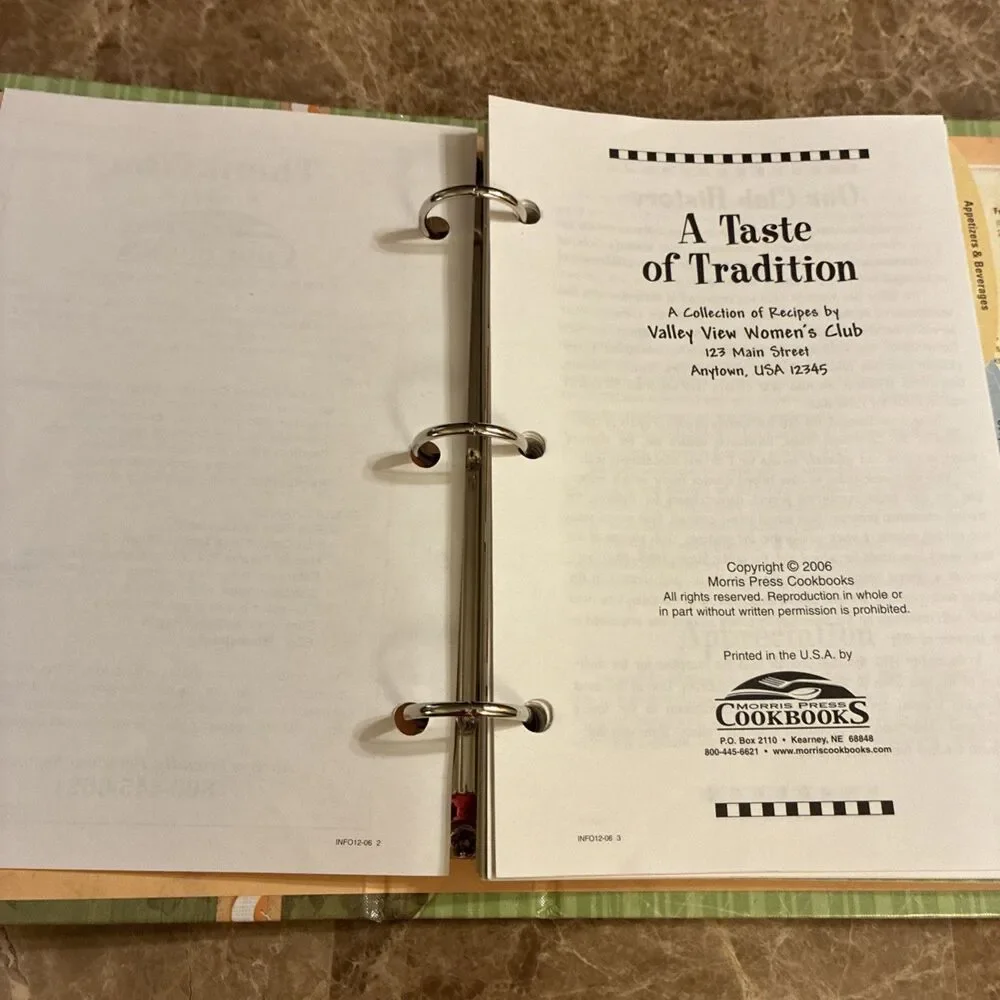 Vintage A Taste of Tradition Cookbook Recipes Valley View Women's Club 2006